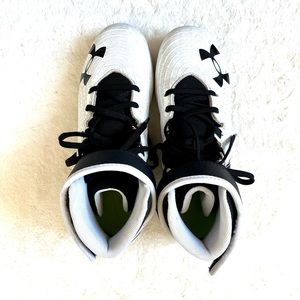 Under Armour Mid RM Cleats White and Black 5Y